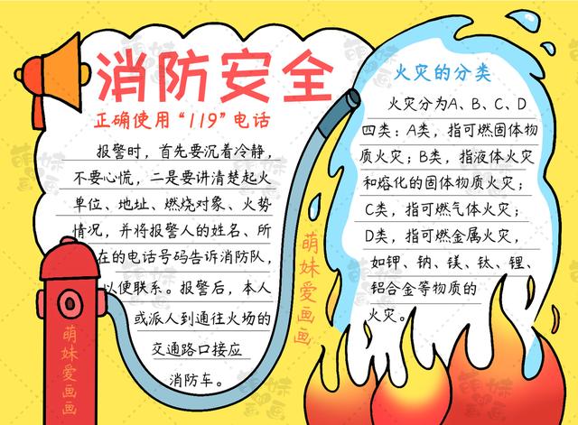 含文字内容的2022消防安全手抄报及主题画合集，简单又漂亮