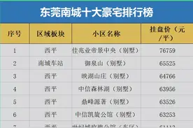 刚刚！南城10大超级豪宅排名曝光了图片