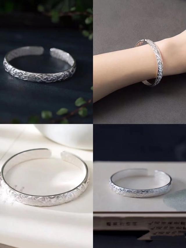 五十岁女人的银手镯,更讲究质朴淡雅,几种款式百搭又显贵