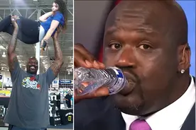 NBA巨人如何喝水？姚明把矿泉水喝成口服液，杜兰特隔着毛巾喝图片