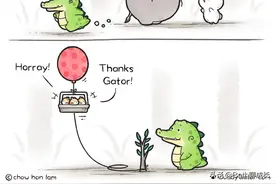 治愈系漫画之小鳄鱼系列二：有你在可真好图片