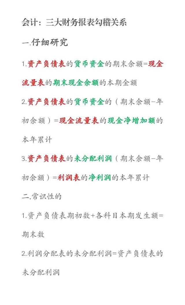 资产负债表中未分配利润等于什么（会计：三大财务报表勾稽关系）