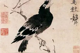 唐伯虎的《春雨鸣禽图》画得太妙了：笔法与构图堪称一绝图片