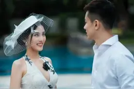 赵继伟三亚室外草坪婚礼，美轮美奂，相爱8年走进婚礼殿堂，祝福图片