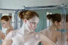 一个神秘的少女在沐浴，范霍夫画的美女惊艳动人，少了情色趣味！图片