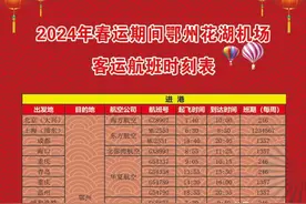 转需！鄂州花湖机场春运航班时刻表图片