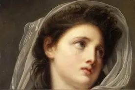 每日油画 | 格瑞兹：一个年轻女人(沉思)的头像图片