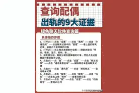终于有人把配偶出轨查询法整理出来了，收藏看看，也许能用得上图片