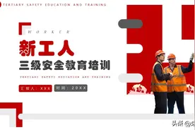 《三级安全教育培训》PPT课件，共20P，带内容图片