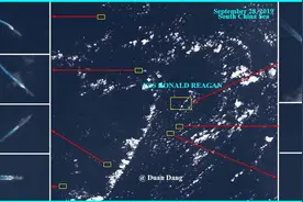 里根号闯进南海，发现被解放军战舰包围，全天候抓航母已经成体系图片