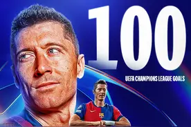 莱万打进个人欧冠第100球，梅罗之后第三人！图片