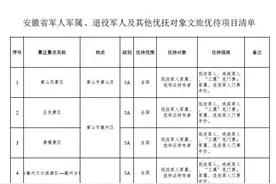 军属、退役军人福利来了，安徽188家旅游景点免票，半价图片