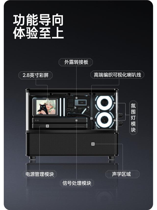 漫步者花再推出海景房音箱NEW CYBER：三面玻璃，2.8英寸彩屏