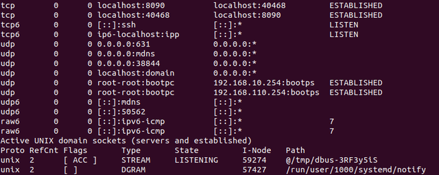 linux下查看网络连接、进程、服务