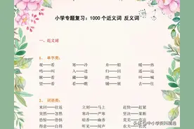语文专项练习：1000个近义词、反义词图片
