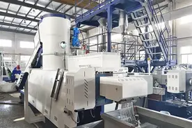 PP无纺布/尿不湿/熔喷布/防护服边角料回收造粒机图片