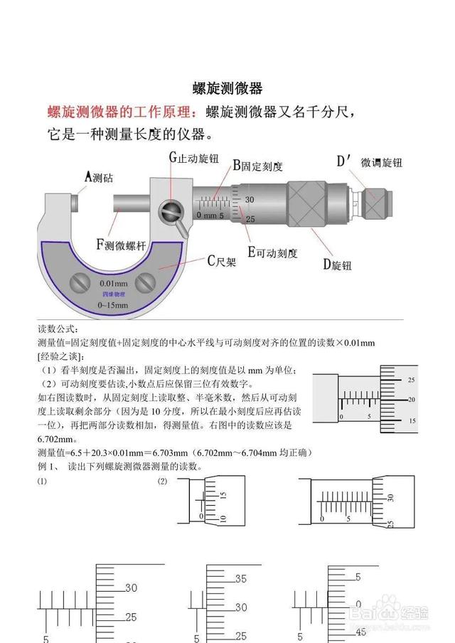 千分尺的使用方法和读数