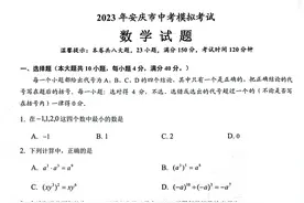 2023年安徽中考数学模拟试卷（1）图片