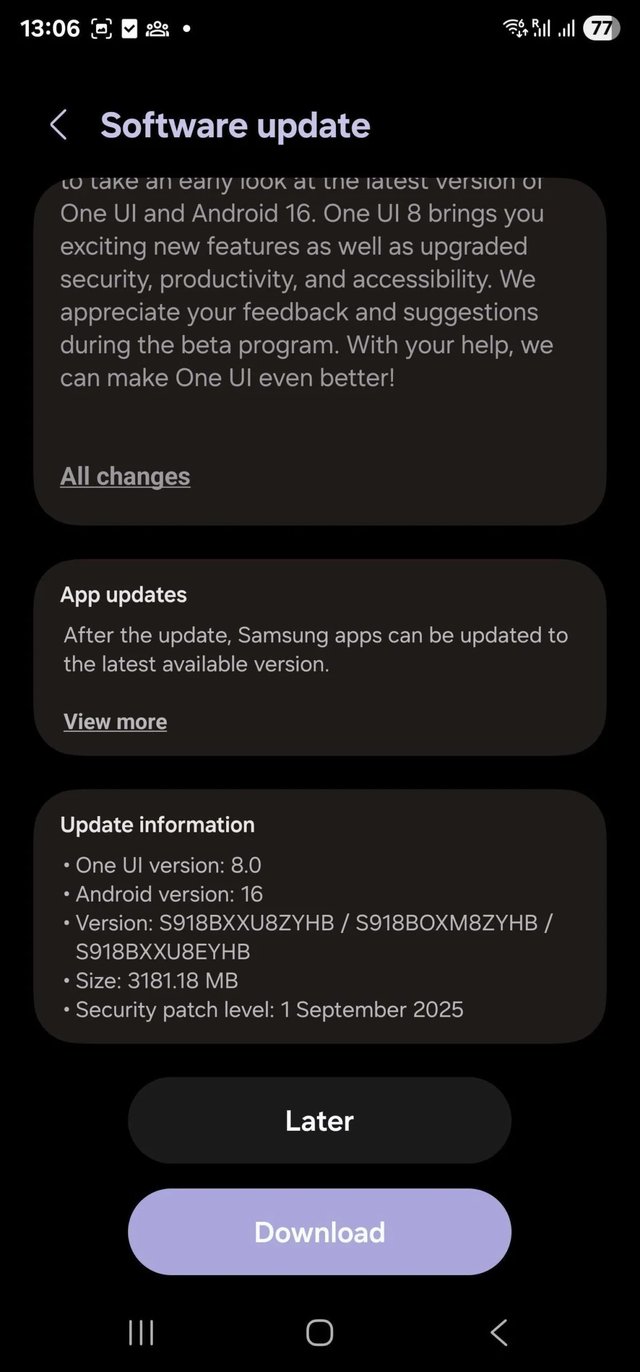 三星Galaxy S23系列手机海外迎来One UI 8.0 Beta更新