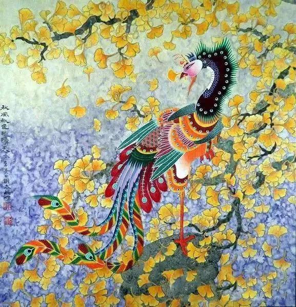 中国画欣赏:百鸟之王凤凰(片来自网上)