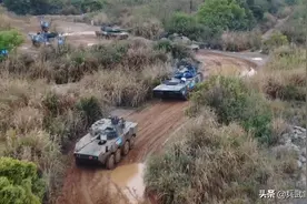 国内陆战队履带车和大八轮混用？还有15式轻坦，口径全是105毫米图片