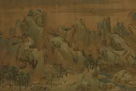 赵伯驹《江山秋色图》，青绿古雅超群，媲美王希孟《千里江山图》图片