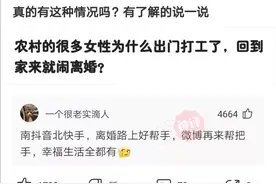 神回复：农村的很多女性为什么出门打工了，回到家来就闹离婚？图片