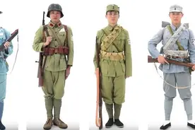 国民党军的军服颜色为什么这么乱，蓝灰色黄绿色，还有土黄色？图片