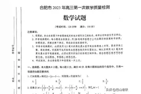 2023合肥高三一模数学试卷图片
