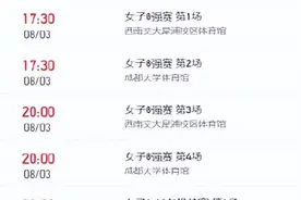 成都大运会女排八强赛对阵确定，8月3日20:00中国女排将迎战捷克女排图片