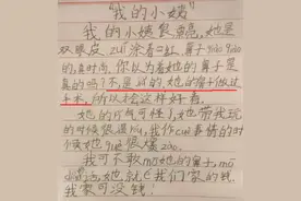 小学生作文《我的小姨》火了，内容真实有趣，小姨：别啥都往外说图片