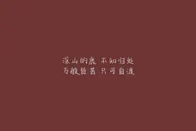 各人的悲欢并不相通，世间皆苦悲喜自渡图片