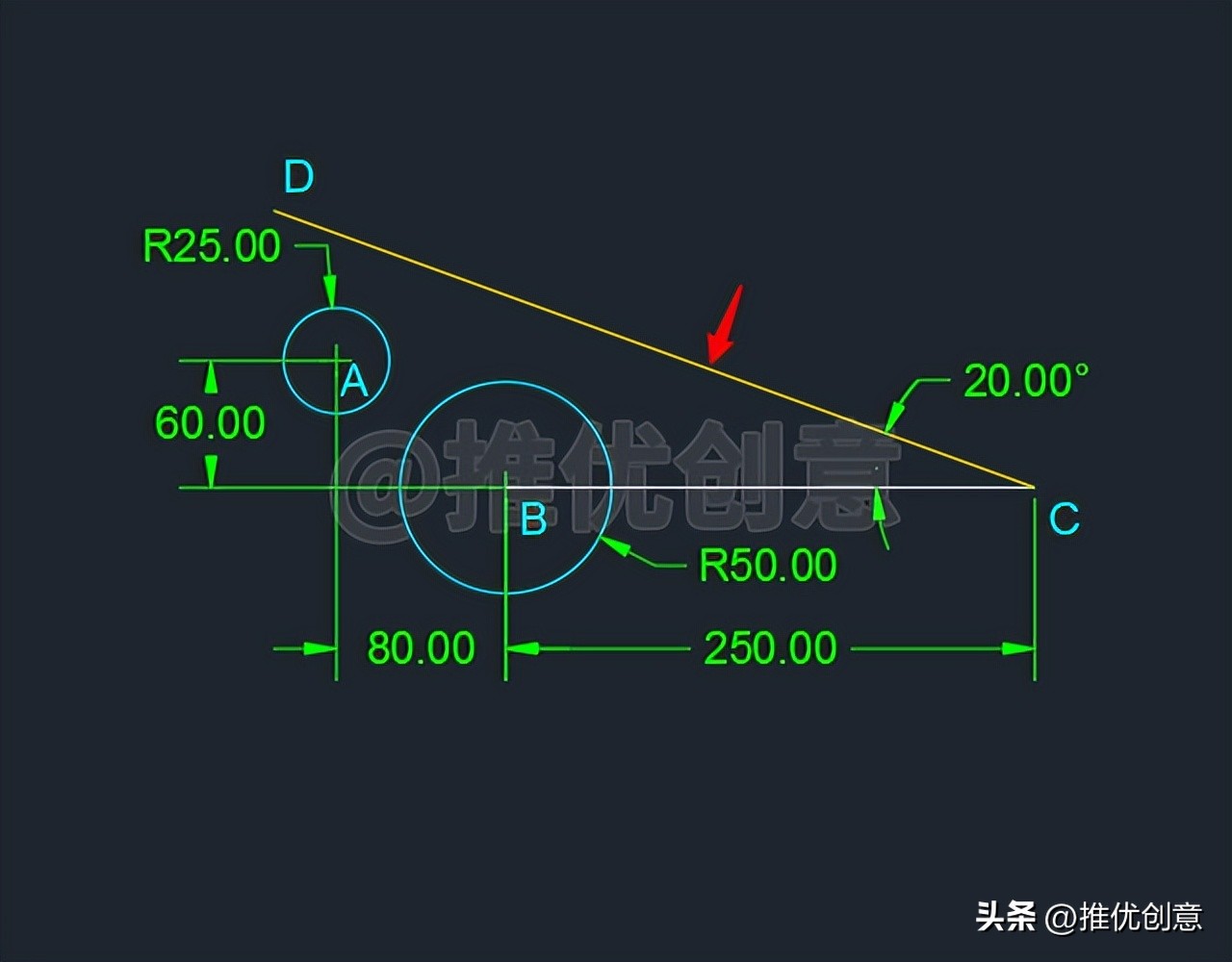 “相切、相切、垂直”三点方式绘制圆典型实例 AutoCAD 实战教程插图7 “相切、相切、垂直”三点方式绘制圆典型实例 AutoCAD 实战教程
