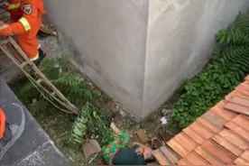 河南开封：老婆婆企图翻过自家窗户爬上屋顶，不慎踩空坠落天井图片