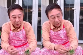 冯巩穿花围兜家中择菜！小葱堆满一桌面显凌乱，送徒弟地球仪过节图片
