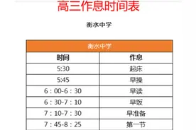 衡水中学VS黄冈中学高三作息时间对比，每分成绩，都不是白来的图片