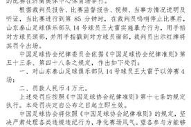 足协：王大雷实施暴力行为，停赛4场罚款4万图片