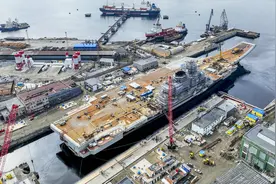 面子不能让中国插手，命运多舛的俄门面，库兹涅佐夫号航母终下水图片