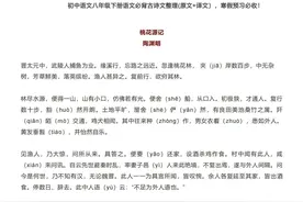 （初中22）语文八年级下册语文必背古诗文整理(原文+译文）图片