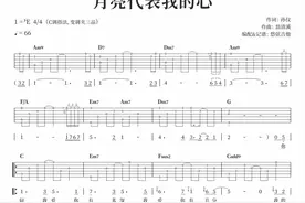 《月亮代表我的心》吉他弹唱曲谱分享图片