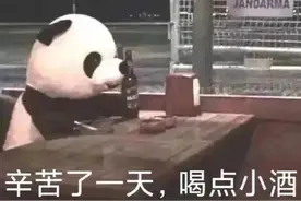 可爱搞笑的表情包：辛苦了一天，喝点小酒图片