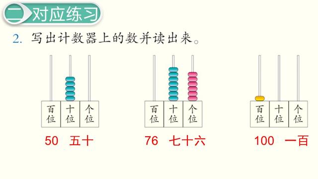 一年级数学下册（人教版）-读数与写数