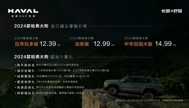 内外兼修,外观/配置双升级！2024款哈弗大狗售12.39万元起