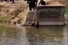 河南小伙跳河救人，体力不支留遗言，谁知被救女子拉住他，一起走图片