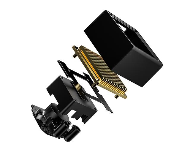酷凛预热DX360 GDL水冷：侧出短管设计，金色格栅冷头装饰