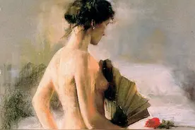 很多人体油画不敢对视人物的眼睛，此画家的作品很容易被眼神吸住图片