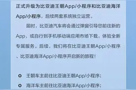 比亚迪宣布王朝和海洋两套系统独立运营图片