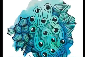 水彩配线描，每日一练！简单却有意思的线描纹样图片