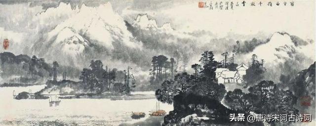 杜甫《绝句》：两个黄鹂鸣翠柳，一行白鹭上青天