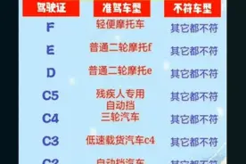 16种驾照以及准驾车型号，不要搞错了，不用担心因准驾不符被罚图片